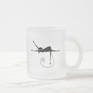 Taza De Cristal Esmerilado Gatito banal negro 7