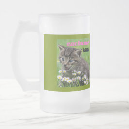 Taza De Cristal Esmerilado gatito encantado