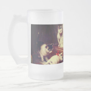 Taza De Cristal Esmerilado Gatitos y piano