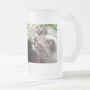 Taza De Cristal Esmerilado Gato