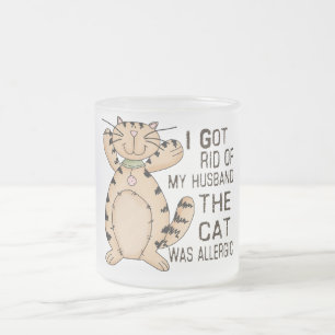 Taza De Cristal Esmerilado Gato alérgico
