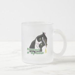 Taza De Cristal Esmerilado Gato de graduación