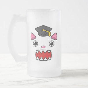 Taza De Cristal Esmerilado Gato de graduación excitado