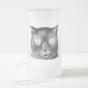 Taza De Cristal Esmerilado Gato de Steampunk del vintage