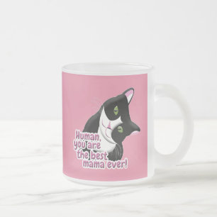 Taza De Cristal Esmerilado Gato del día de la madre