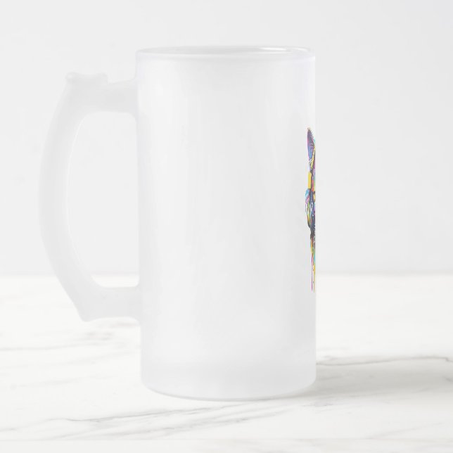 Taza De Cristal Esmerilado Gato en auriculares (Izquierda)