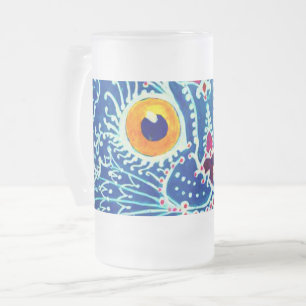 Taza De Cristal Esmerilado Gato gótico azul