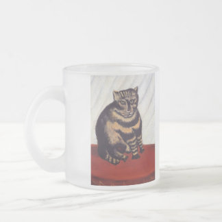 Taza De Cristal Esmerilado Gato gruñón del vintage