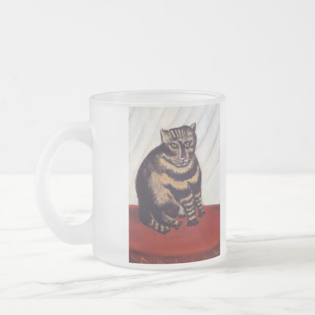 Taza De Cristal Esmerilado Gato gruñón del vintage (Izquierda)