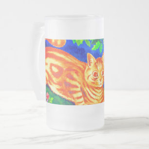 Taza De Cristal Esmerilado Gato nocturno