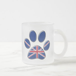 Taza De Cristal Esmerilado Gato patriótico británico