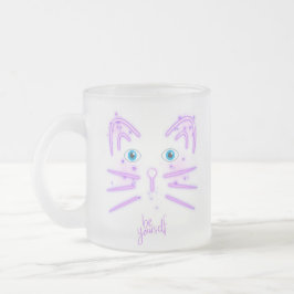 TAZA DE CRISTAL ESMERILADO GATO SÉ TÚ MISMO