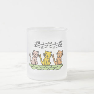 Taza De Cristal Esmerilado Gatos del canto camisetas y regalos
