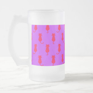Taza De Cristal Esmerilado Gatos Divertidos Por Siempre Gatos Rojos Caprichos