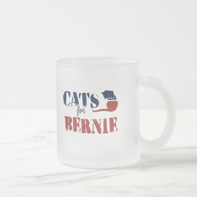Taza De Cristal Esmerilado Gatos para Bernie (Derecha)