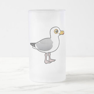 Taza De Cristal Esmerilado Gaviota de arenques de Birdorable