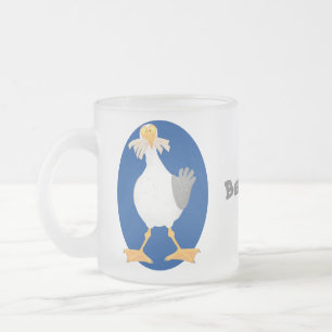 Taza De Cristal Esmerilado Gaviota divertida con personalizado de patatas fri