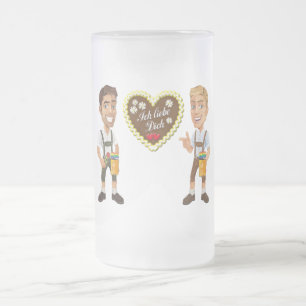 Taza De Cristal Esmerilado Gay LGBT Oktoberfest Beer Mug