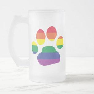 Taza De Cristal Esmerilado Gay-Orgullo-Pata-Impresión