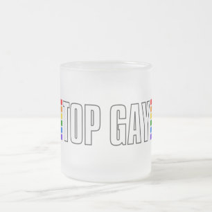 Taza De Cristal Esmerilado Gay Orgullo Top Gay Prige Rainbow Flag LGBTQ