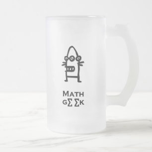 Taza De Cristal Esmerilado Geek de matemáticas de bots oculares