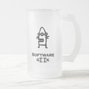 Taza De Cristal Esmerilado Geek de software de bots oculares