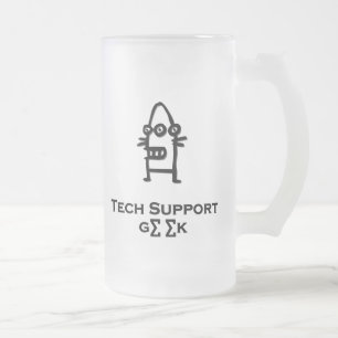 Taza De Cristal Esmerilado Geek de Soporte Técnico de Tres Bots De Ojo