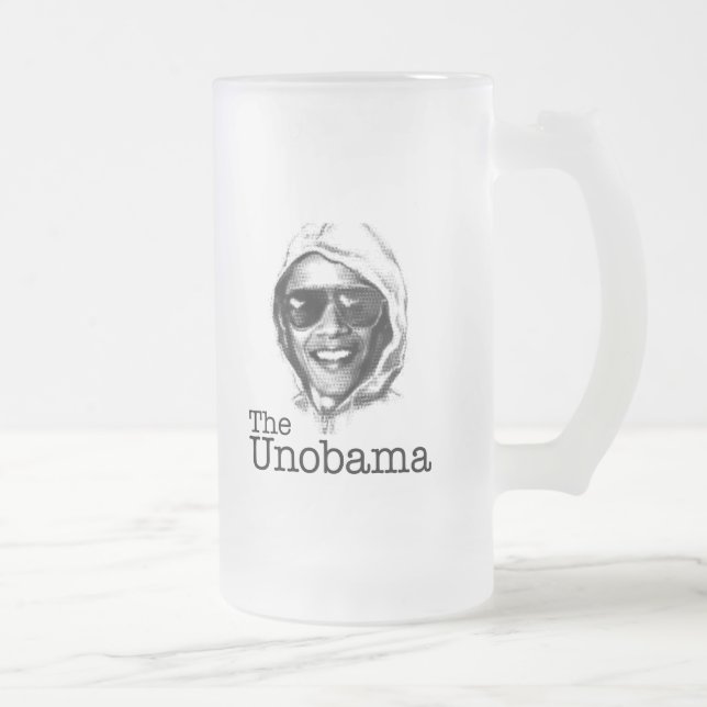Taza De Cristal Esmerilado Gemelo del mal de UnObama - de Obama Unabomber (Derecha)