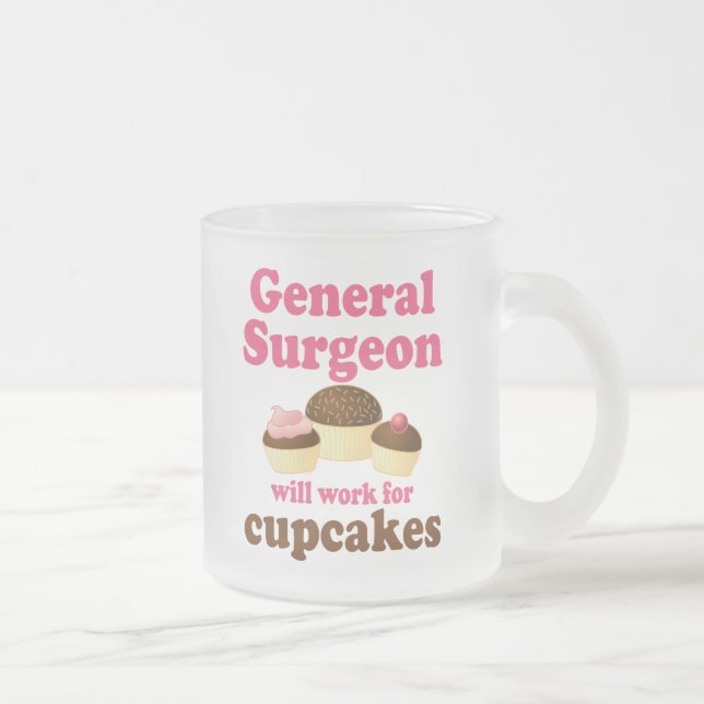 Taza De Cristal Esmerilado General divertido Surgeon (Derecha)