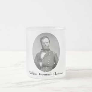Taza De Cristal Esmerilado General Guillermo Sherman