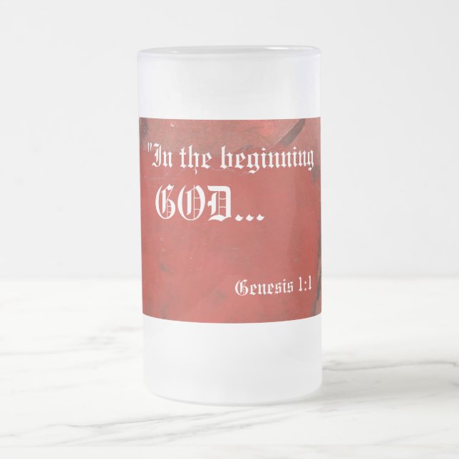 Taza De Cristal Esmerilado Génesis 1:1 Mug (Centro)