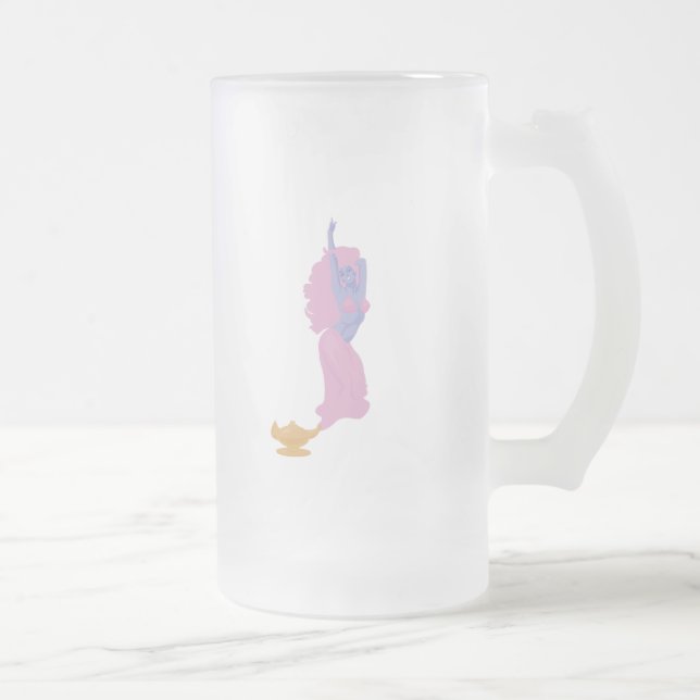 Taza De Cristal Esmerilado genio femenino en una botella (Derecha)