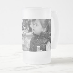 TAZA DE CRISTAL ESMERILADO GENOMA ROSA DIBUJO ANIMADO MONO