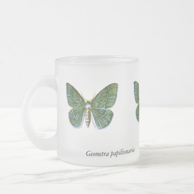 Taza De Cristal Esmerilado Geometra papilionaria - La gran esmeralda (Izquierda)