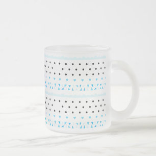 Taza De Cristal Esmerilado Geometría azul