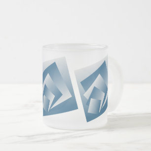 Taza De Cristal Esmerilado Geometría azul turquesa