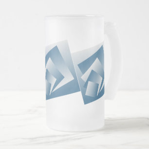 Taza De Cristal Esmerilado Geometría azul turquesa