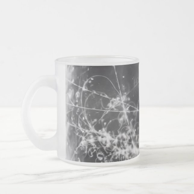 Taza De Cristal Esmerilado Geometría de Gallifreyan en negro (Izquierda)