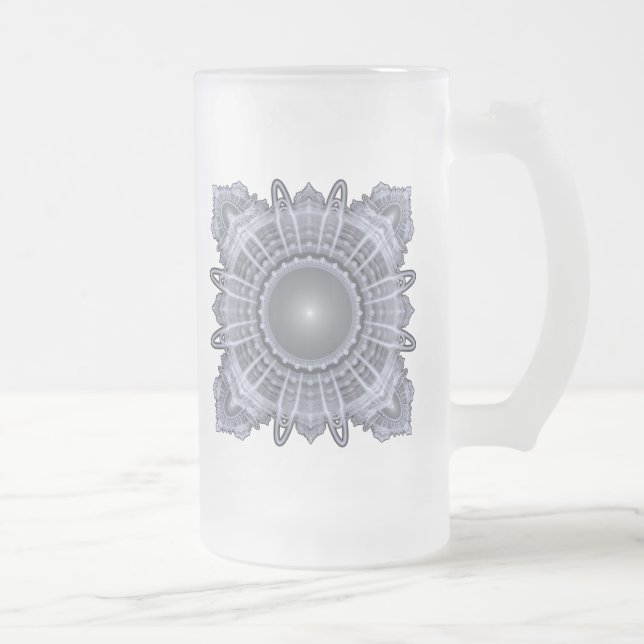 Taza De Cristal Esmerilado Geometría sagrada (Derecha)