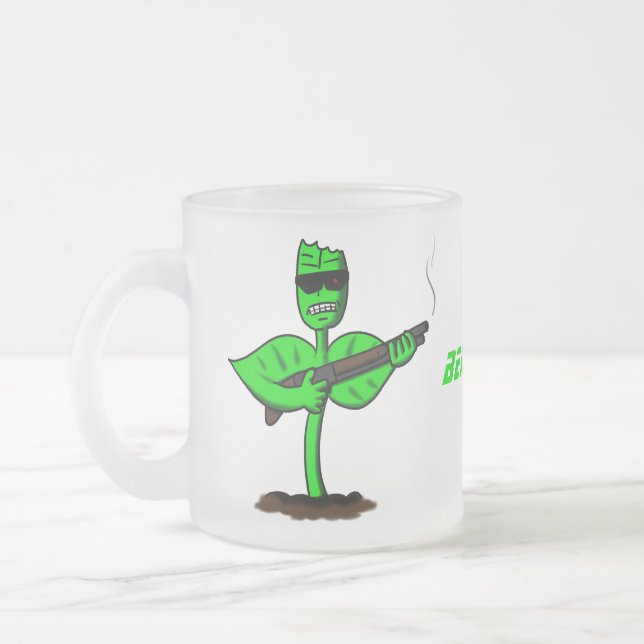 Taza De Cristal Esmerilado Germinator cyborg personalizado divertido (Izquierda)