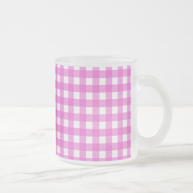 Taza De Cristal Esmerilado gingham rosa (Derecha)
