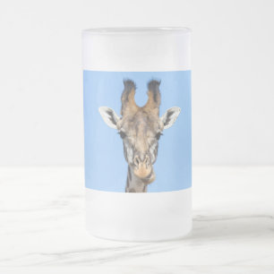 Taza De Cristal Esmerilado Girafa