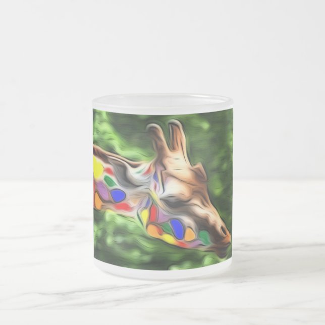 Taza De Cristal Esmerilado Giraffe arcoiris (Centro)