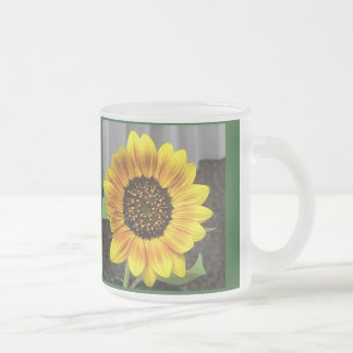 Taza De Cristal Esmerilado Girasol grande del vidrio esmerilado