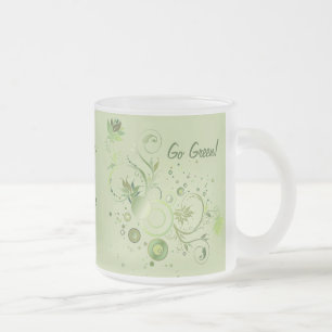 Taza De Cristal Esmerilado Giros verdes