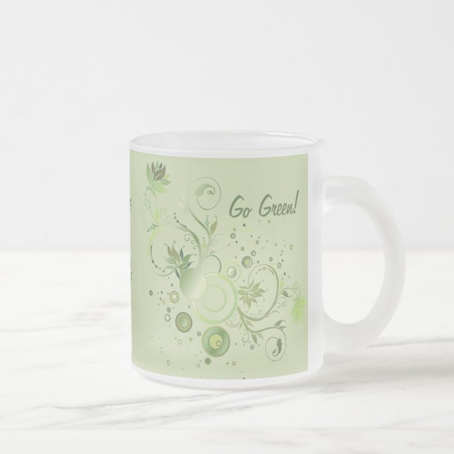 Taza De Cristal Esmerilado Giros verdes (Derecha)