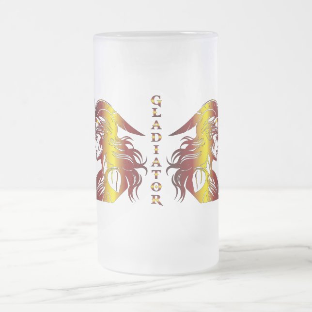 Taza De Cristal Esmerilado Gladiator Beer Glass (Centro)