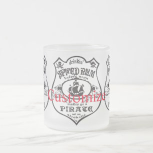 Taza De Cristal Esmerilado Glas escarpadas de la bebida pirata de ron picado 