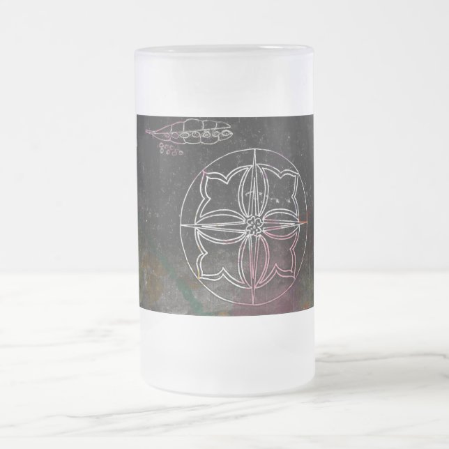Taza De Cristal Esmerilado Glimmer galáctico: rueda del universo del tiempo (Centro)