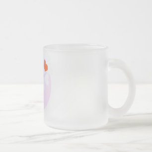 Taza De Cristal Esmerilado Globos del corazón